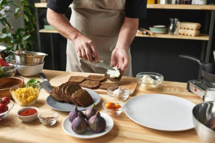 Man preparing toaster